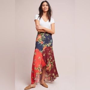 NWT FARM Rio for Anthropologie Patchwork Skirt in Size L.